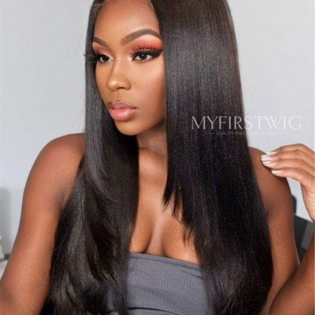 Perruque de fermeture - 4x4 Perruque Cheveux raides coupés en couches - FL4422